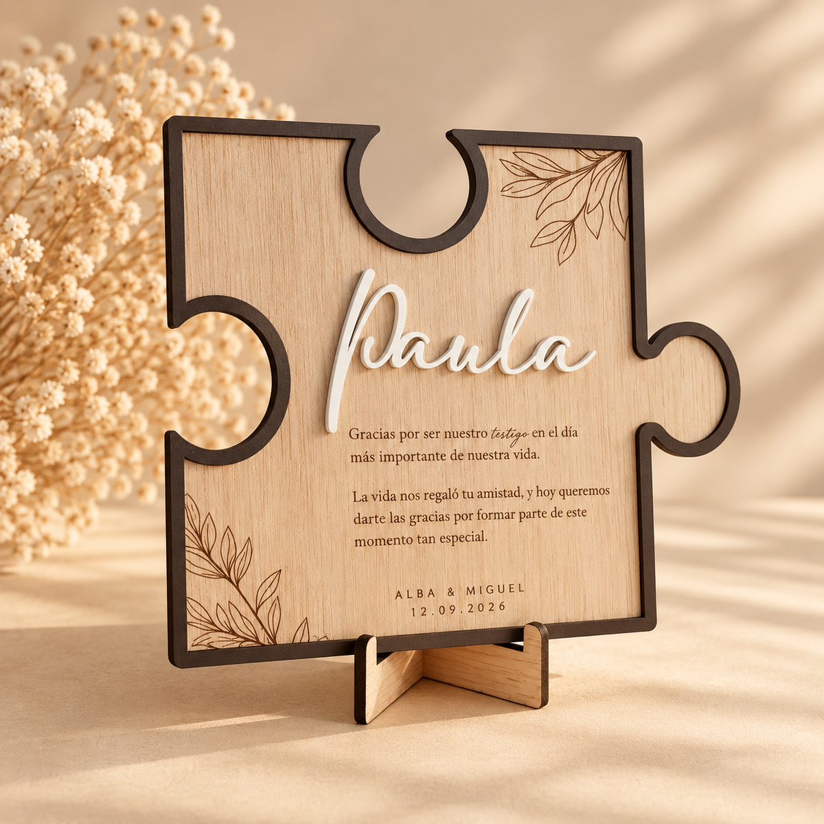 Placa testigos boda