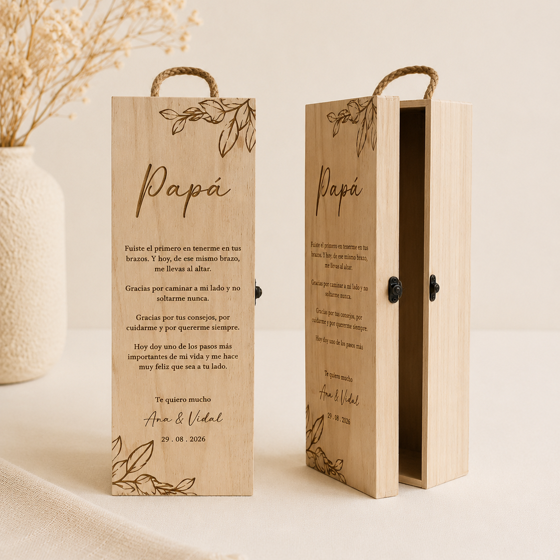 Caja de vino de madera