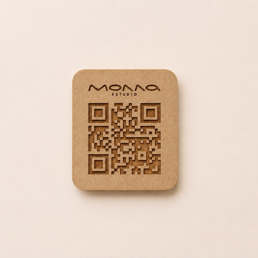 Soporte QR madera mdf