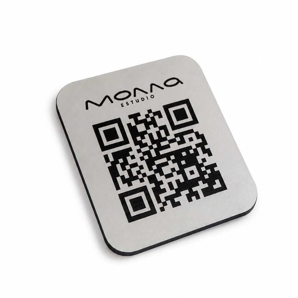 Soporte QR bicapa metalizado