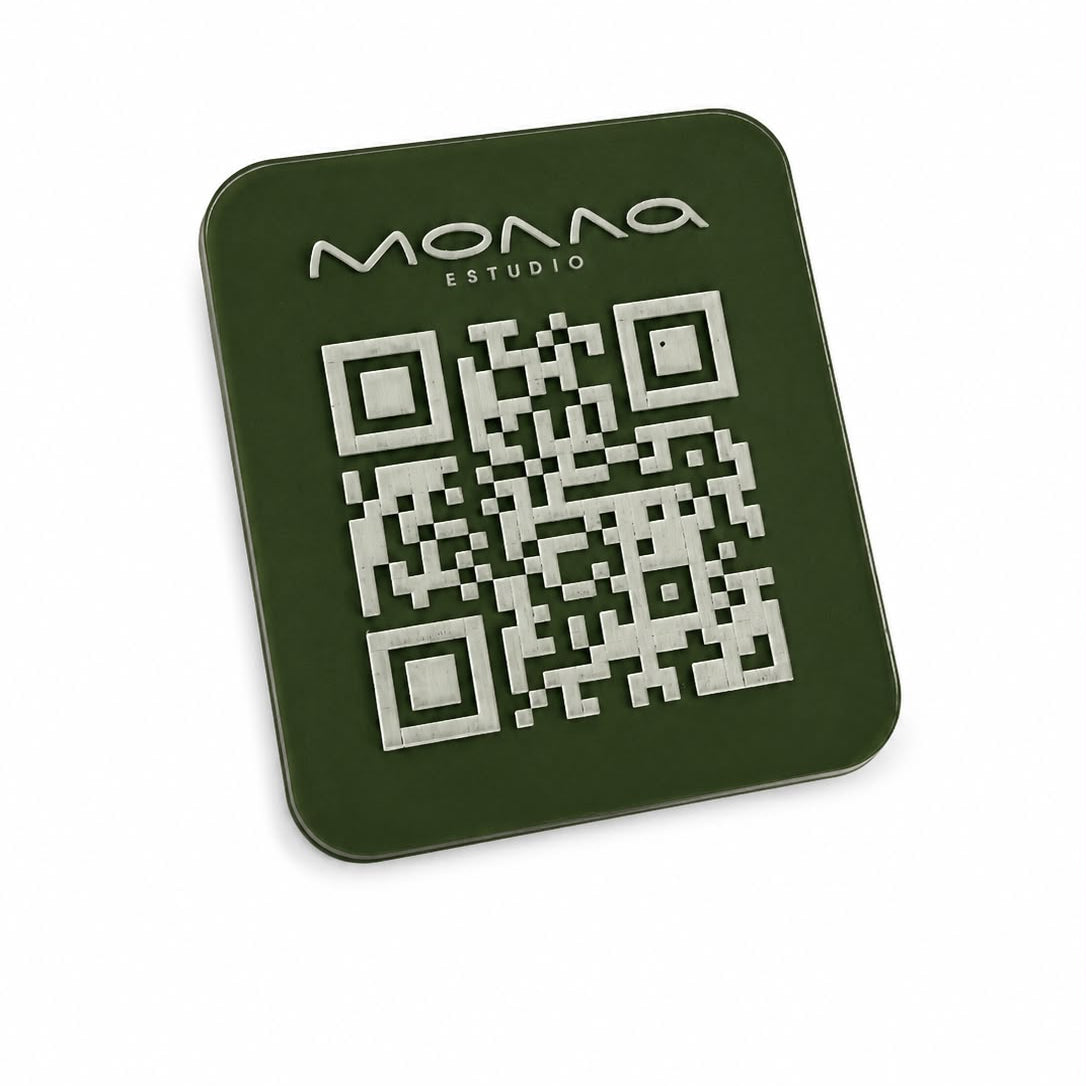 Soporte QR Metacrilato pintado verde