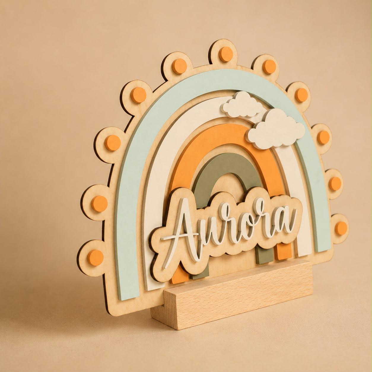 Nombre infantil arcoiris