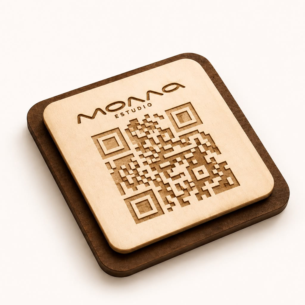 Soporte QR doble contrachapado doble