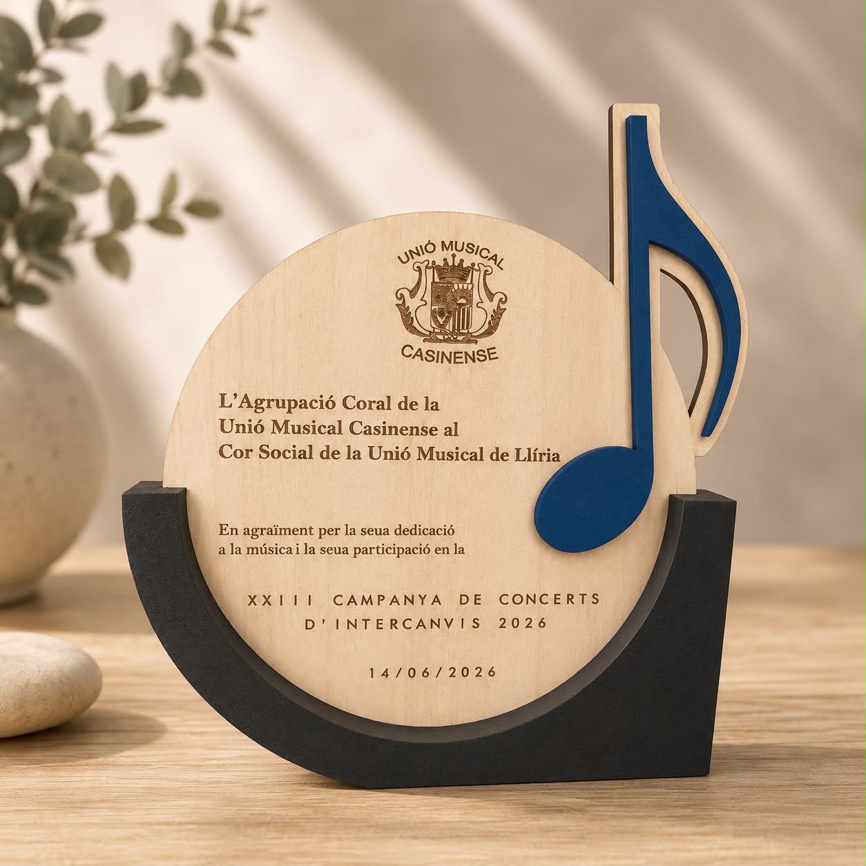 Placa Conmemorativa Personalizada de Madera
