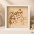 Cuadro foto ilustración grabado láser