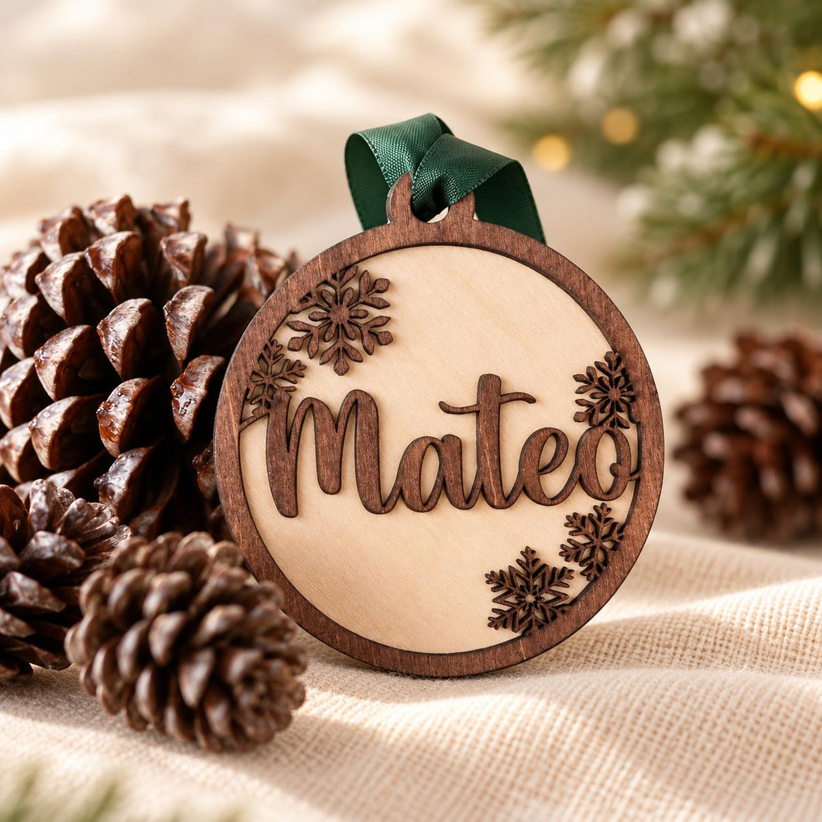 Bola navidad copos nieve
