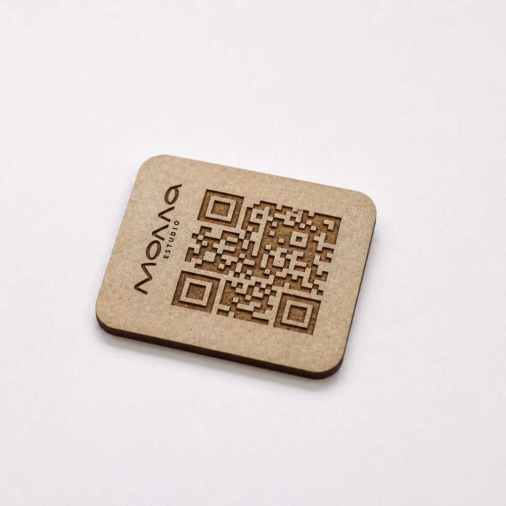 Soporte QR madera mdf