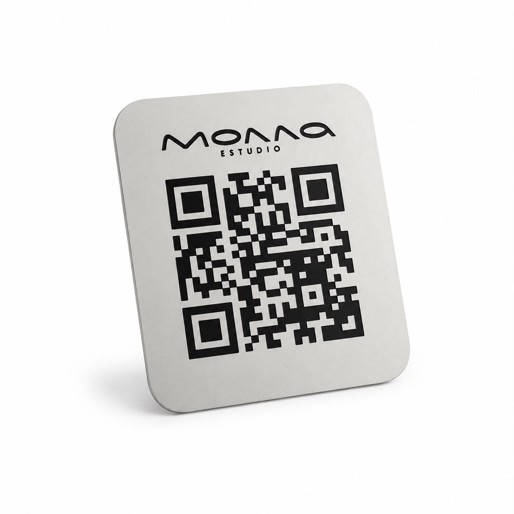 Soporte QR bicapa metalizado