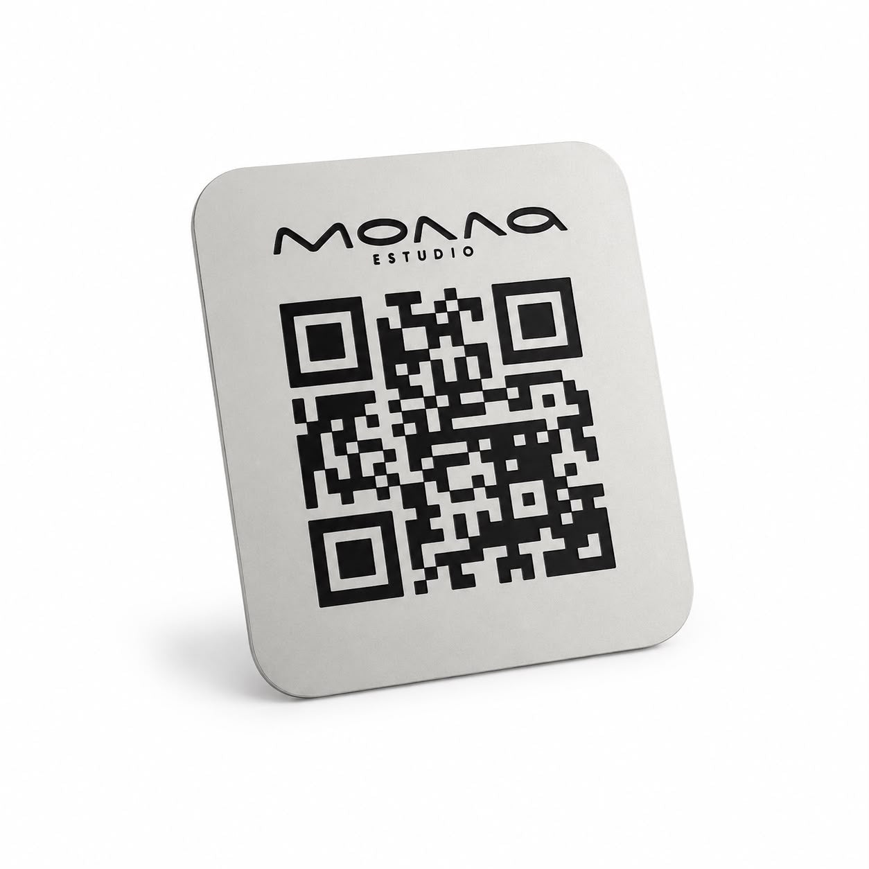 Soporte QR bicapa metalizado