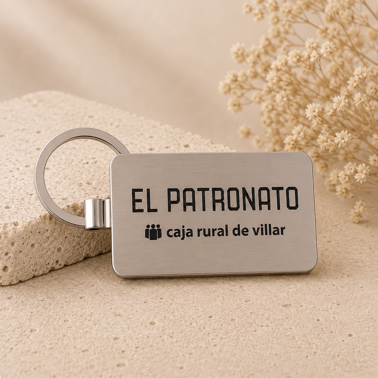 Llavero Personalizado de Metal y Bambú